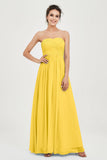 clean-lined bridesmaid dress night-out dress chiffon strapless formal evening gowns