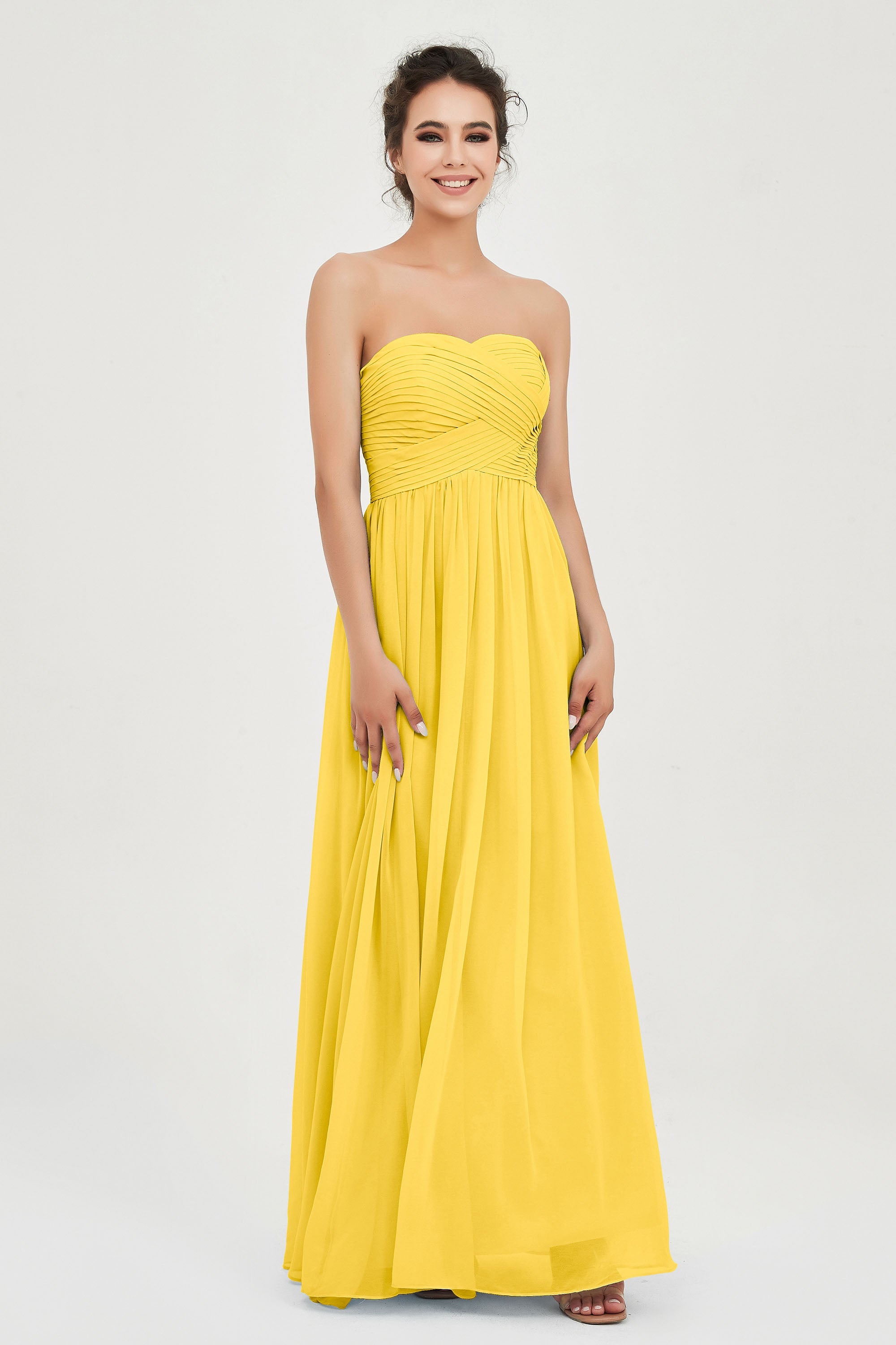 clean-lined bridesmaid dress night-out dress chiffon strapless formal evening gowns