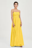 clean-lined bridesmaid dress night-out dress chiffon strapless formal evening gowns
