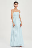 clean-lined bridesmaid dress night-out dress chiffon strapless formal evening gowns