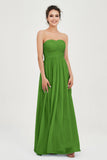 clean-lined bridesmaid dress night-out dress chiffon strapless formal evening gowns