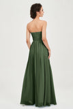 clean-lined bridesmaid dress night-out dress chiffon strapless formal evening gowns