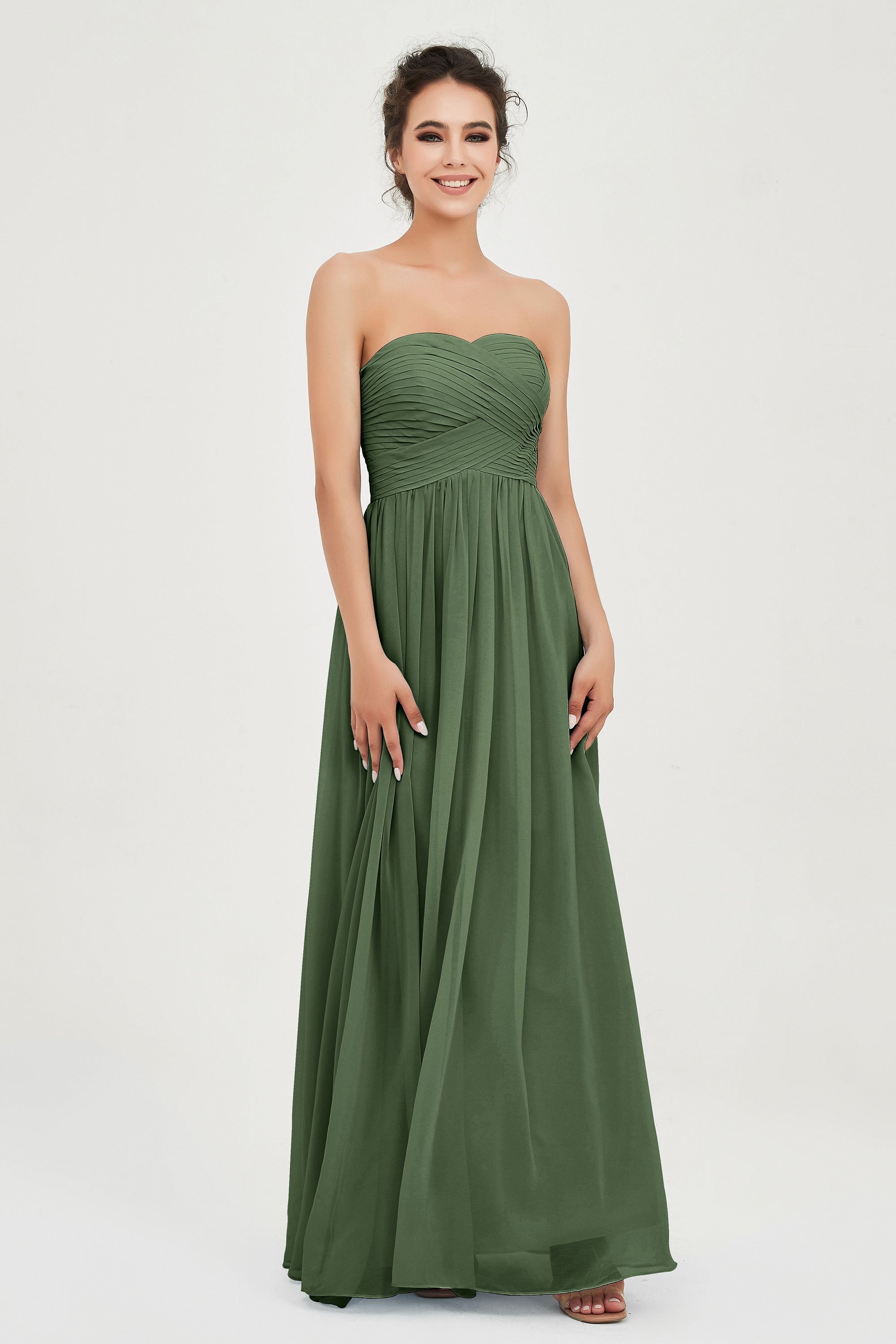 clean-lined bridesmaid dress night-out dress chiffon strapless formal evening gowns