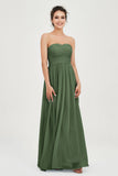 clean-lined bridesmaid dress night-out dress chiffon strapless formal evening gowns