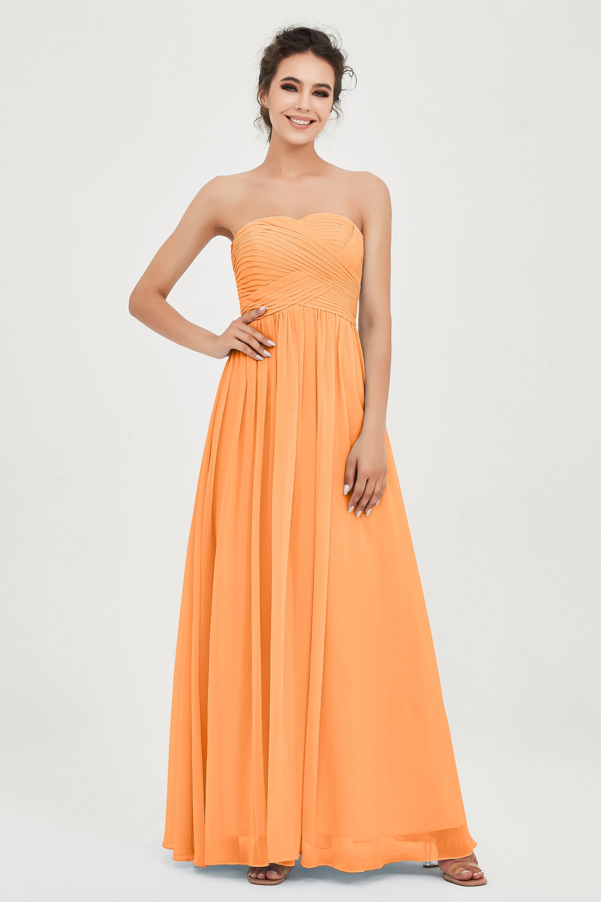 clean-lined bridesmaid dress night-out dress chiffon strapless formal evening gowns