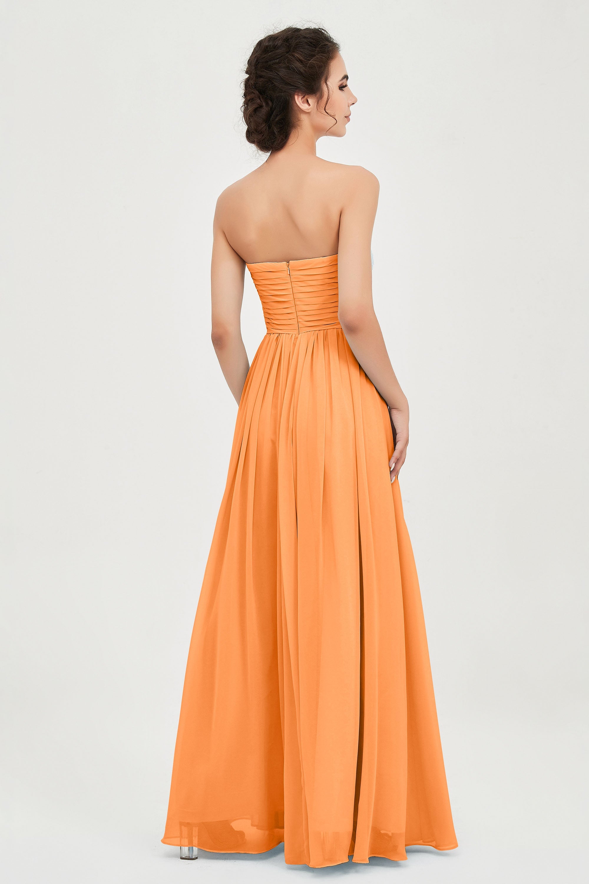 clean-lined bridesmaid dress night-out dress chiffon strapless formal evening gowns