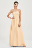clean-lined bridesmaid dress night-out dress chiffon strapless formal evening gowns