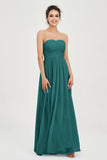 clean-lined bridesmaid dress night-out dress chiffon strapless formal evening gowns
