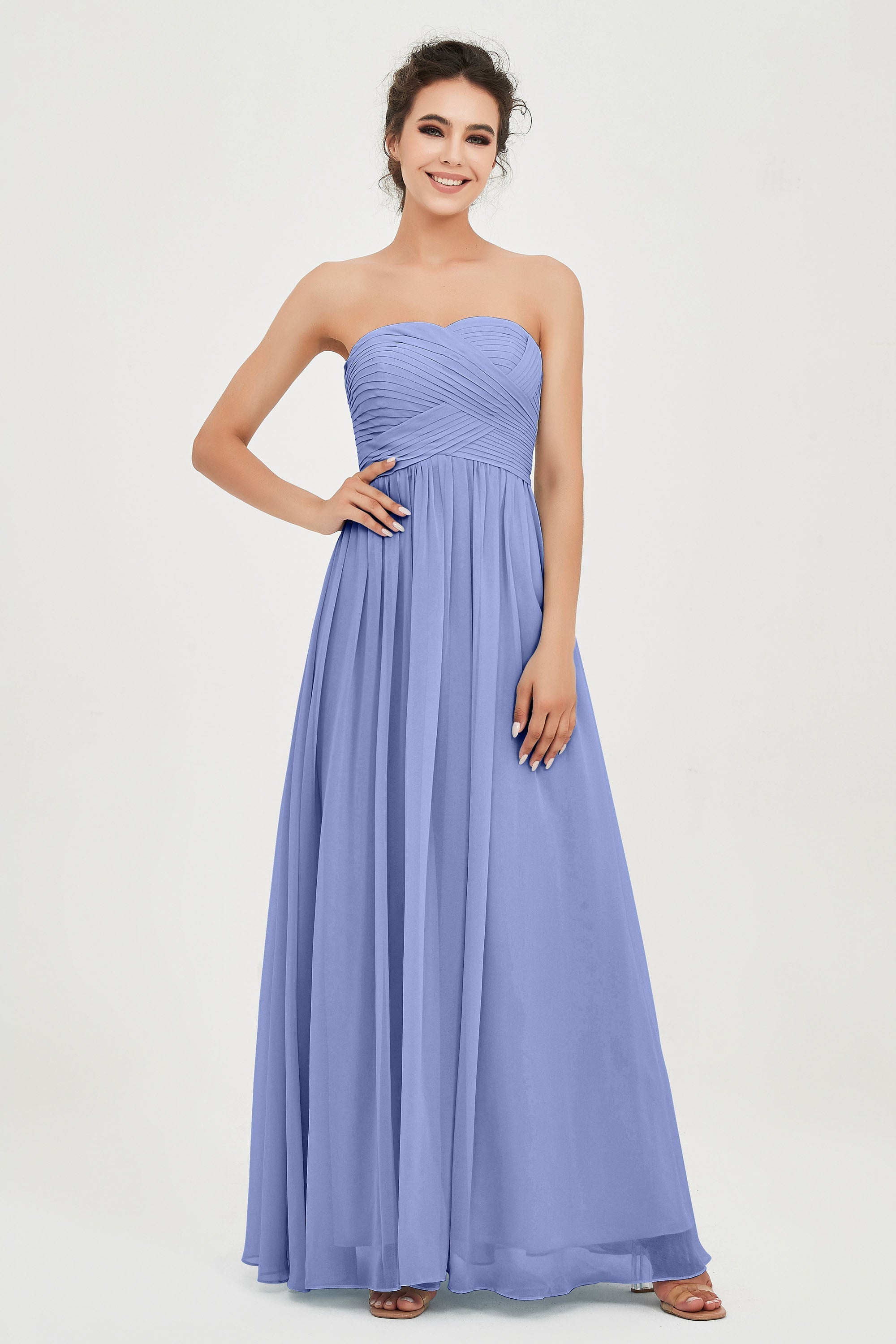 clean-lined bridesmaid dress night-out dress chiffon strapless formal evening gowns