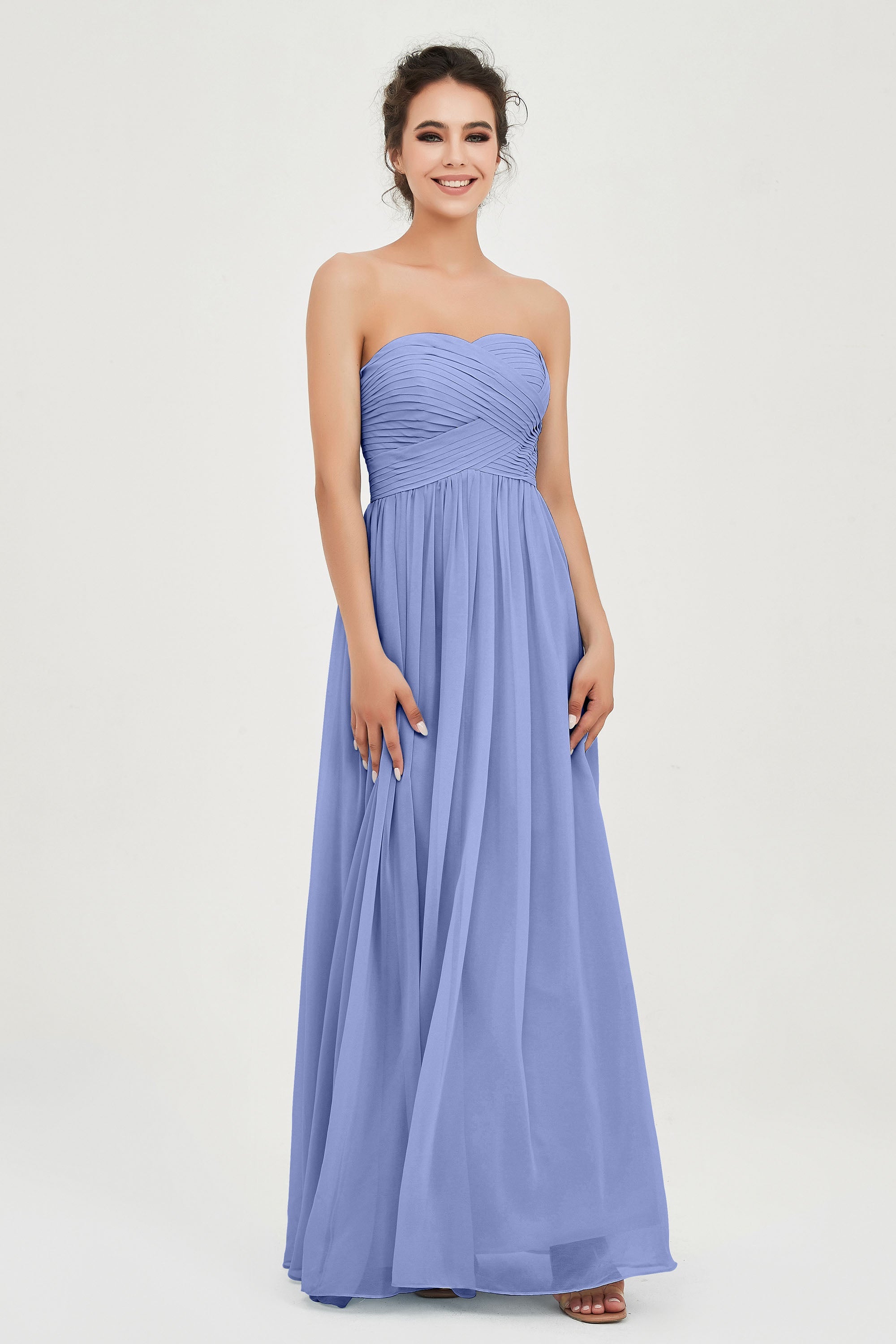 clean-lined bridesmaid dress night-out dress chiffon strapless formal evening gowns
