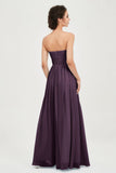clean-lined bridesmaid dress night-out dress chiffon strapless formal evening gowns