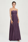 clean-lined bridesmaid dress night-out dress chiffon strapless formal evening gowns