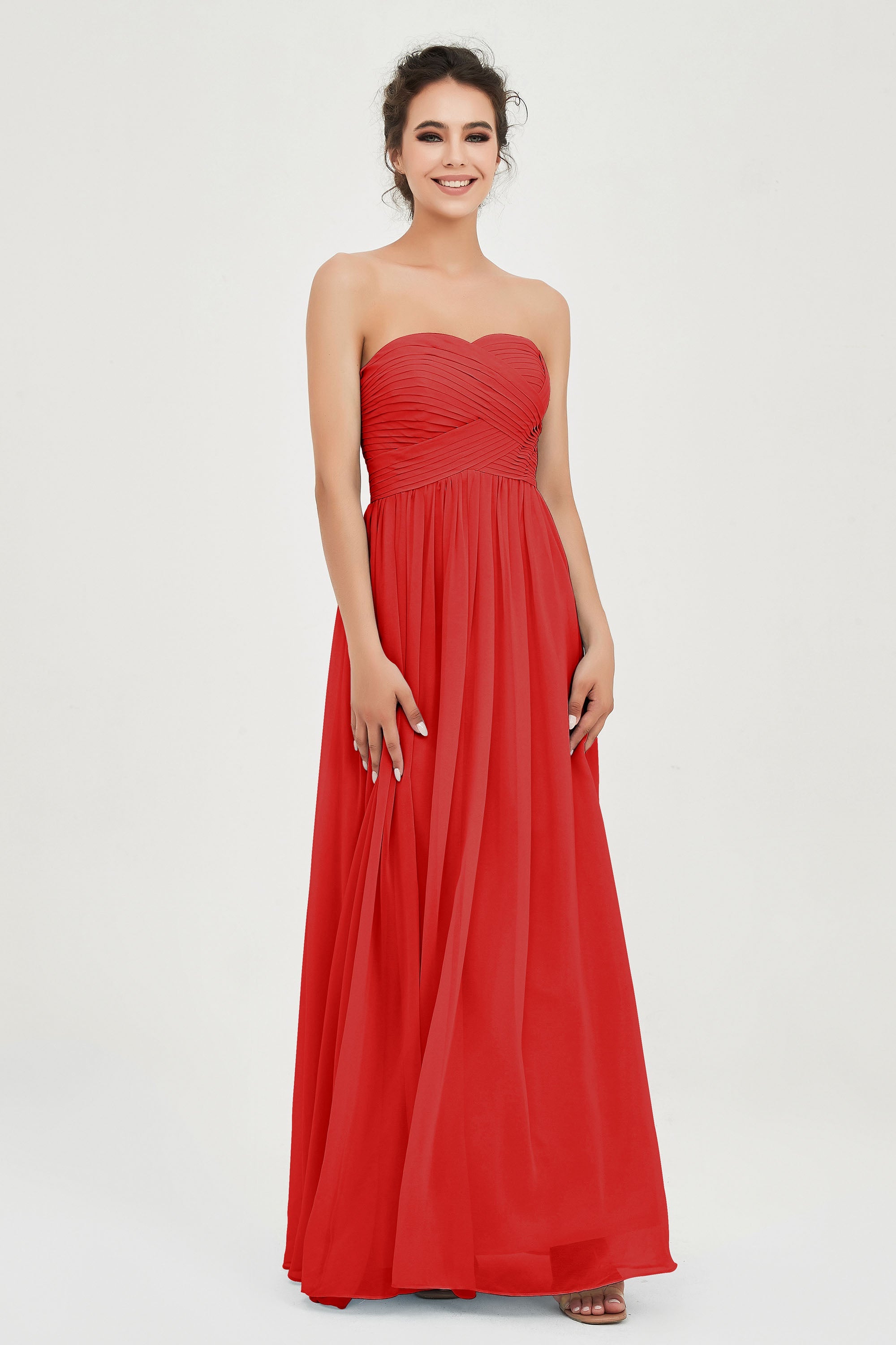 clean-lined bridesmaid dress night-out dress chiffon strapless formal evening gowns