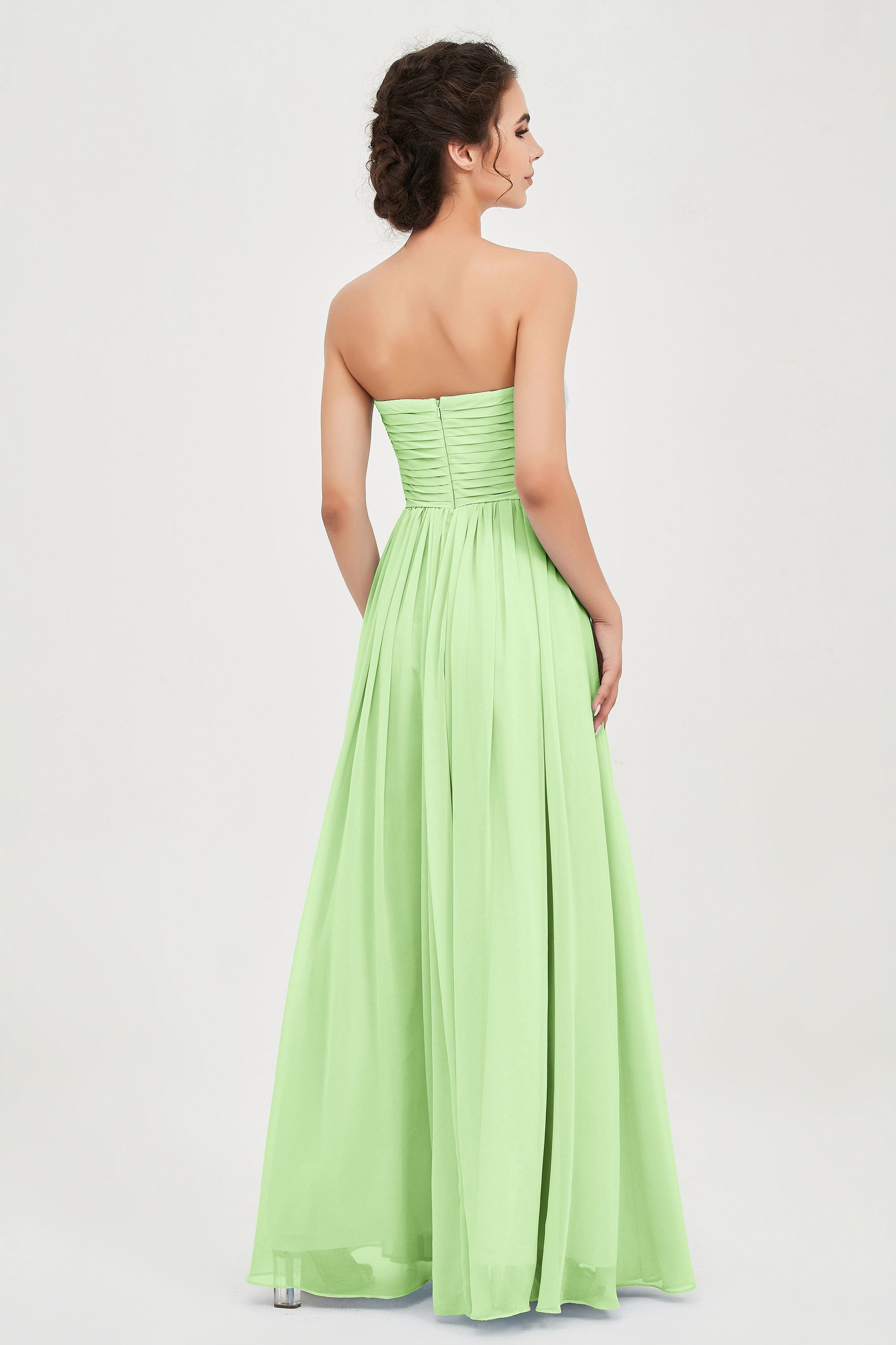 clean-lined bridesmaid dress night-out dress chiffon strapless formal evening gowns