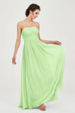 clean-lined bridesmaid dress night-out dress chiffon strapless formal evening gowns
