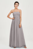 clean-lined bridesmaid dress night-out dress chiffon strapless formal evening gowns