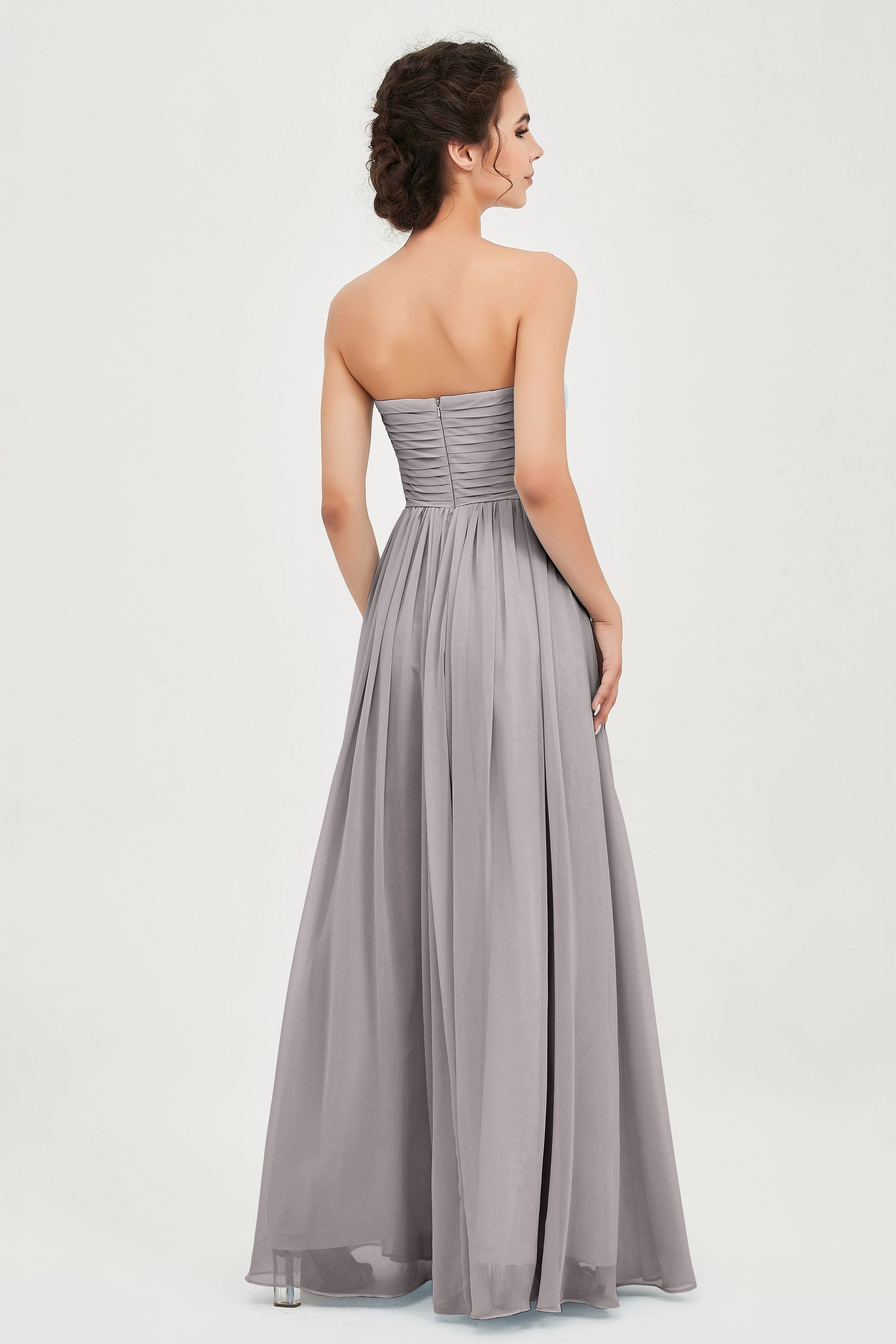 clean-lined bridesmaid dress night-out dress chiffon strapless formal evening gowns