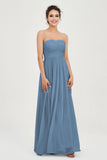 clean-lined bridesmaid dress night-out dress chiffon strapless formal evening gowns