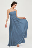 clean-lined bridesmaid dress night-out dress chiffon strapless formal evening gowns