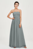 clean-lined bridesmaid dress night-out dress chiffon strapless formal evening gowns