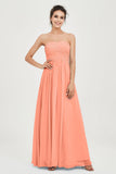 clean-lined bridesmaid dress night-out dress chiffon strapless formal evening gowns
