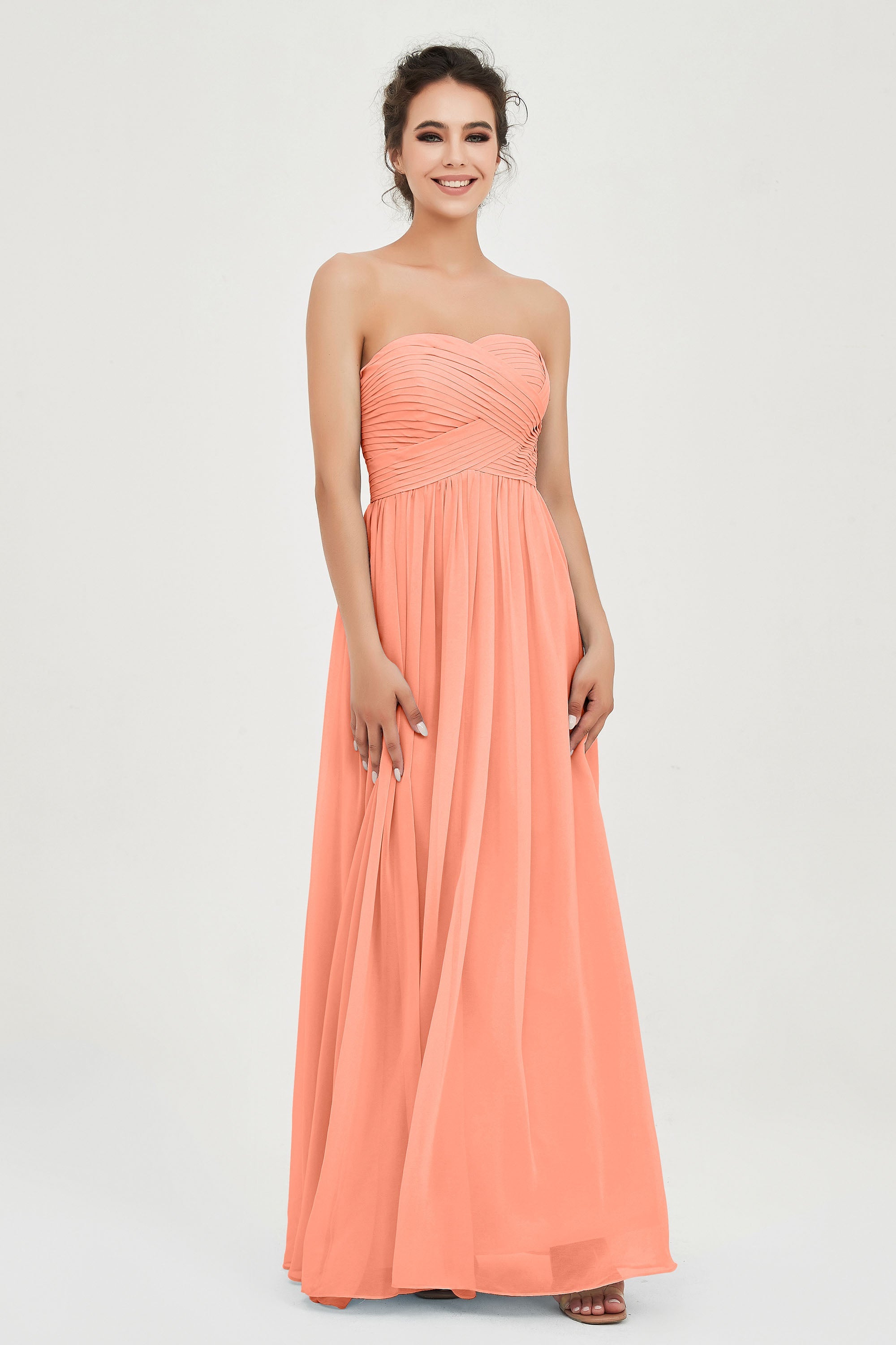 clean-lined bridesmaid dress night-out dress chiffon strapless formal evening gowns
