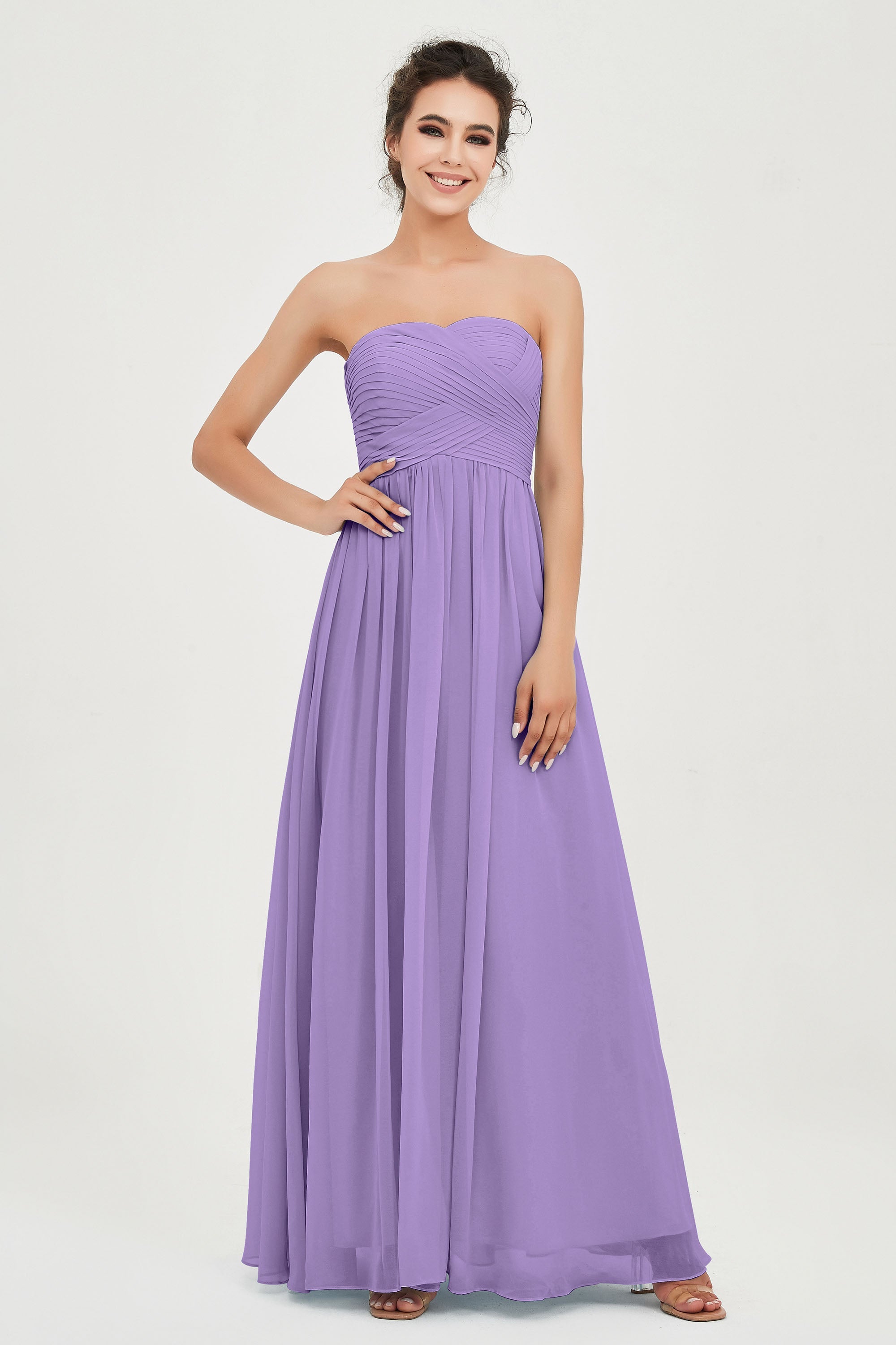 clean-lined bridesmaid dress night-out dress chiffon strapless formal evening gowns