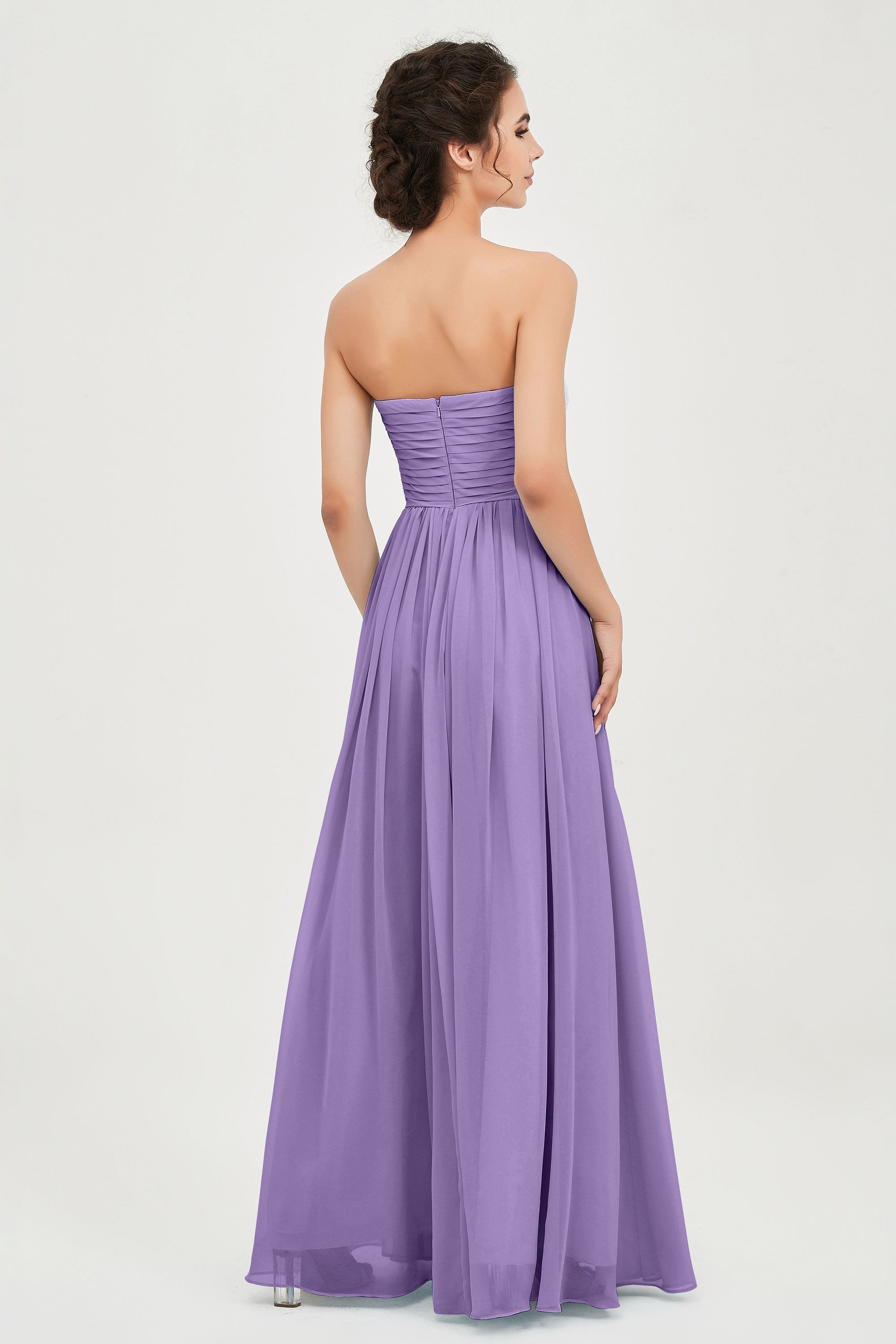 clean-lined bridesmaid dress night-out dress chiffon strapless formal evening gowns