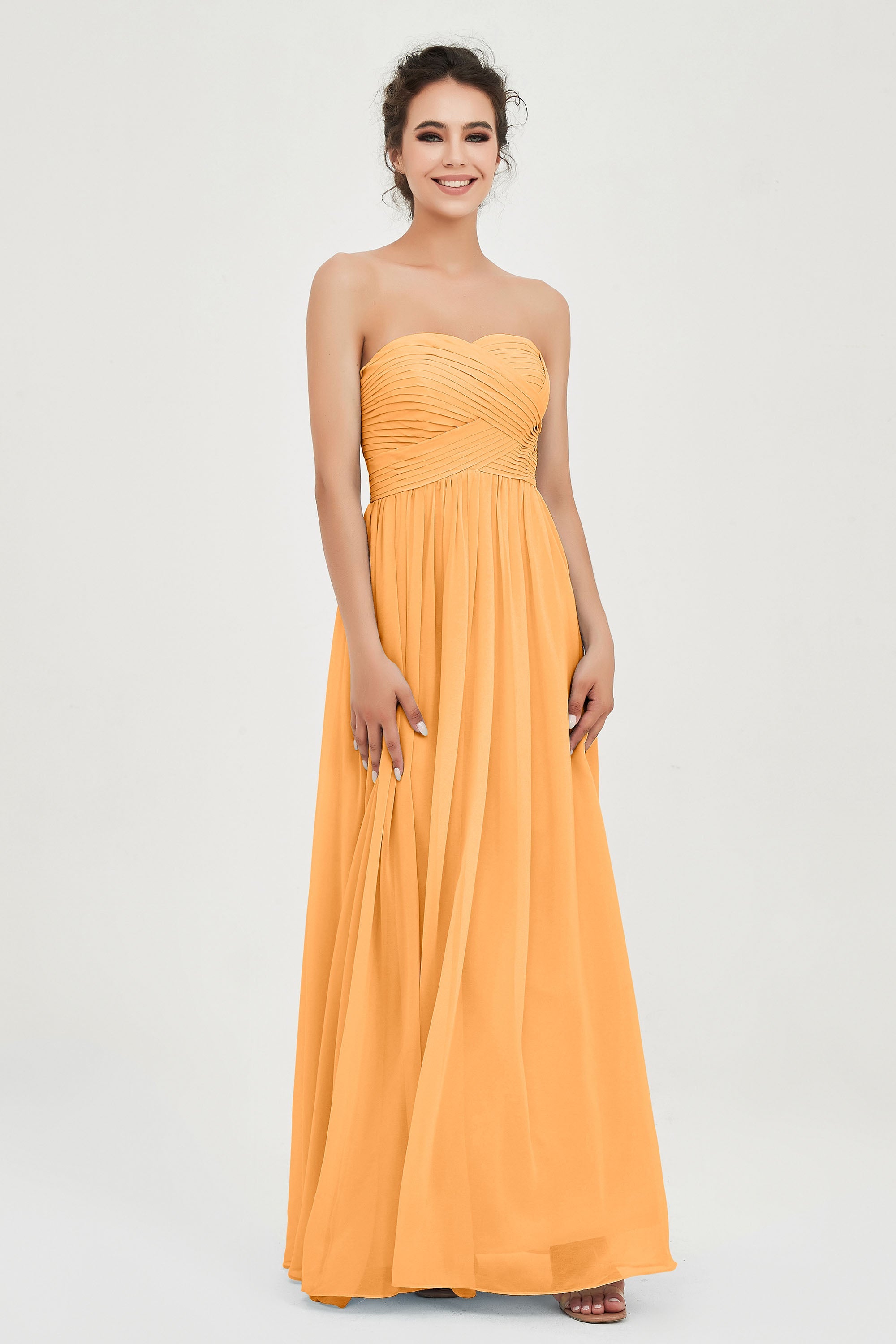 clean-lined bridesmaid dress night-out dress chiffon strapless formal evening gowns