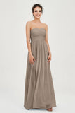 clean-lined bridesmaid dress night-out dress chiffon strapless formal evening gowns
