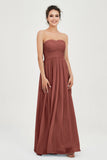 clean-lined bridesmaid dress night-out dress chiffon strapless formal evening gowns