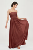 clean-lined bridesmaid dress night-out dress chiffon strapless formal evening gowns