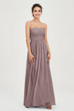 clean-lined bridesmaid dress night-out dress chiffon strapless formal evening gowns