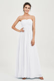 clean-lined bridesmaid dress night-out dress chiffon strapless formal evening gowns