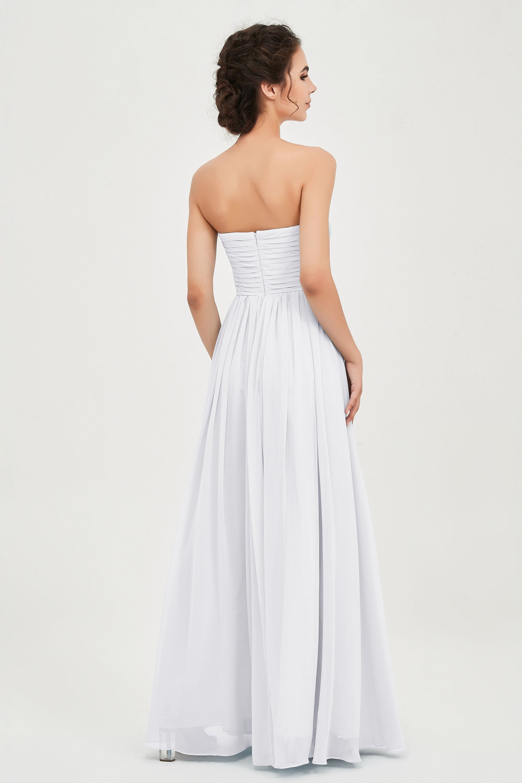 clean-lined bridesmaid dress night-out dress chiffon strapless formal evening gowns