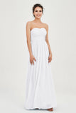 clean-lined bridesmaid dress night-out dress chiffon strapless formal evening gowns