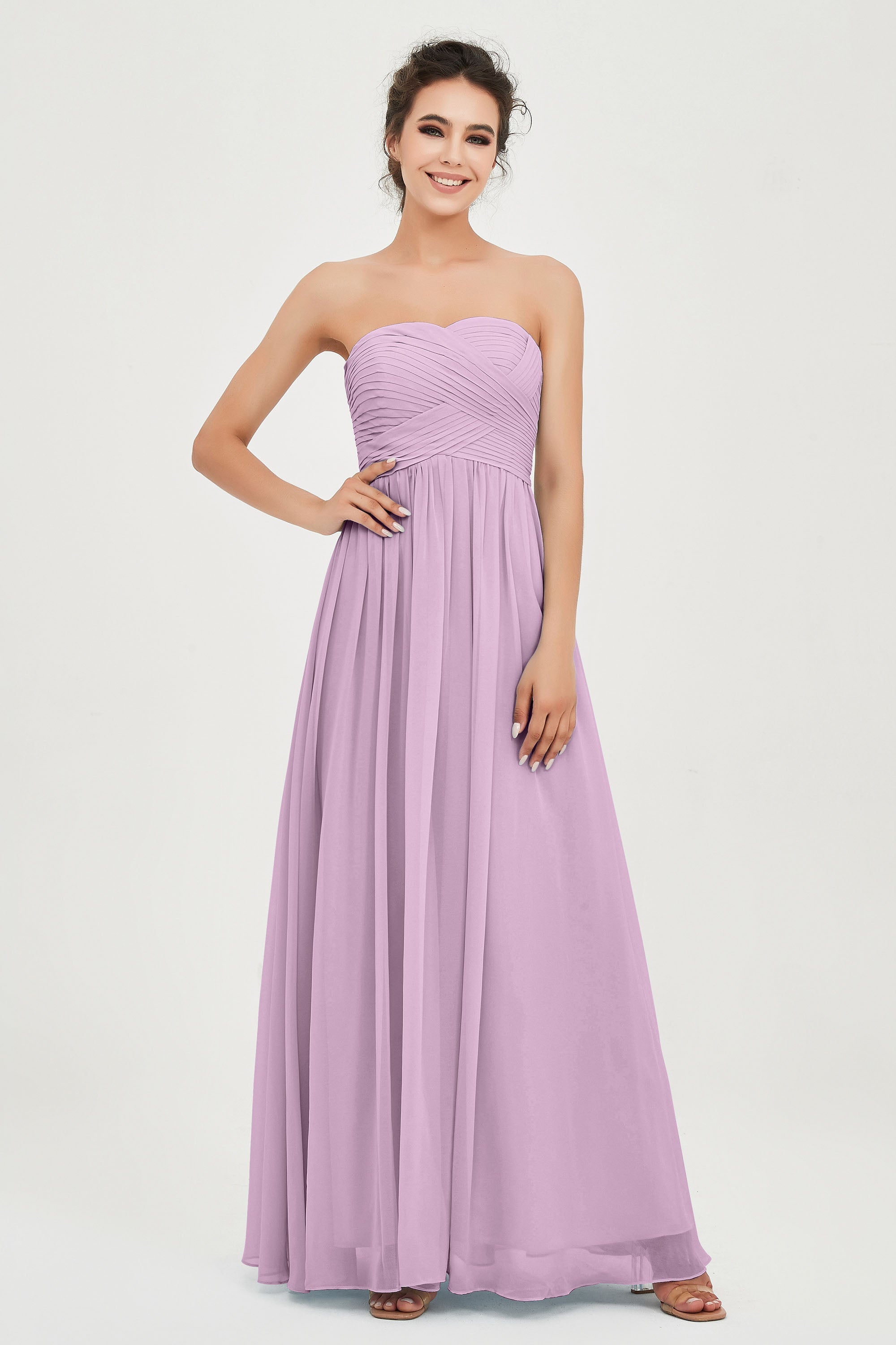 clean-lined bridesmaid dress night-out dress chiffon strapless formal evening gowns