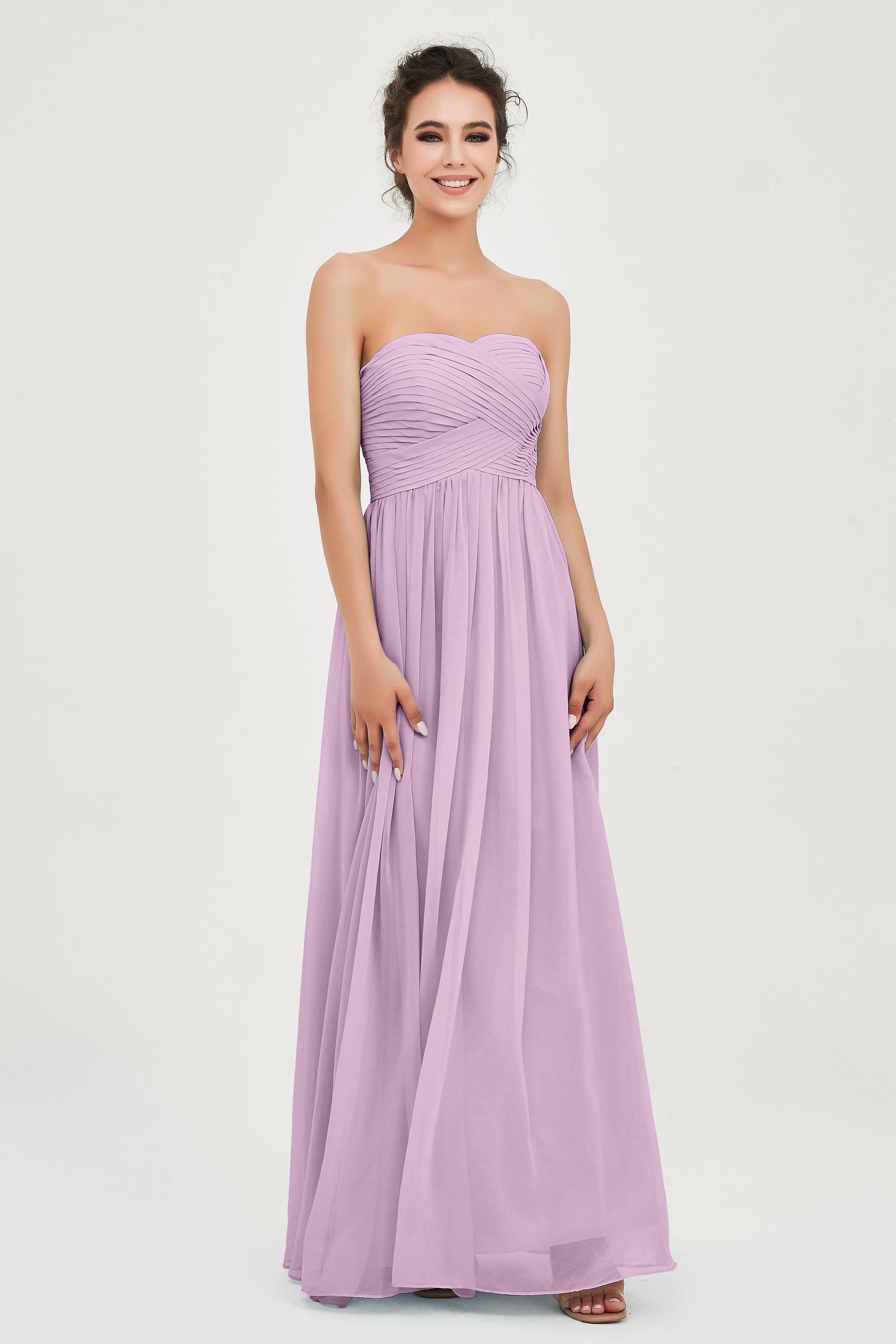 clean-lined bridesmaid dress night-out dress chiffon strapless formal evening gowns