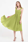 Vestido de gasa largo hasta la rodilla para invitadas de boda, plisado, sin mangas, para madre de la novia