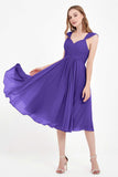 Vestido de gasa largo hasta la rodilla para invitadas de boda, plisado, sin mangas, para madre de la novia