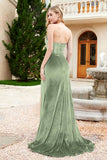 Elegant Strapless Straight Across Velvet Mermaid Formal Evening Party Dresses with Slit Prom Gowns