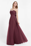 Sweetheart neckline tulle backless formal evening dresses pleated ruched bridesmaid dress