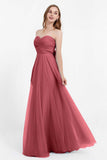 Sweetheart neckline tulle backless formal evening dresses pleated ruched bridesmaid dress