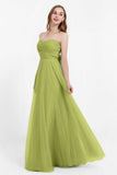 Sweetheart neckline tulle backless formal evening dresses pleated ruched bridesmaid dress