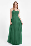 Sweetheart neckline tulle backless formal evening dresses pleated ruched bridesmaid dress