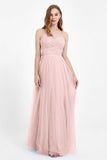 Sweetheart neckline tulle backless formal evening dresses pleated ruched bridesmaid dress