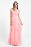 Sweetheart neckline tulle backless formal evening dresses pleated ruched bridesmaid dress