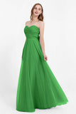 Sweetheart neckline tulle backless formal evening dresses pleated ruched bridesmaid dress