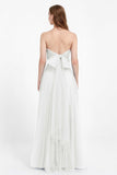Sweetheart neckline tulle backless formal evening dresses pleated ruched bridesmaid dress