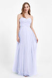 Sweetheart neckline tulle backless formal evening dresses pleated ruched bridesmaid dress